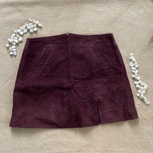 Maroon Suede Skirt